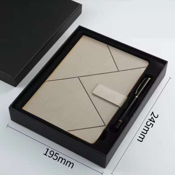 Round buckle notebook + pen gift set 2 in 1 with gift box and bag - Image 5