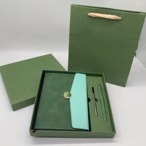 A5 perfect binding notebook + pen (with refill) gift set 2 in 1 with gift box and bag