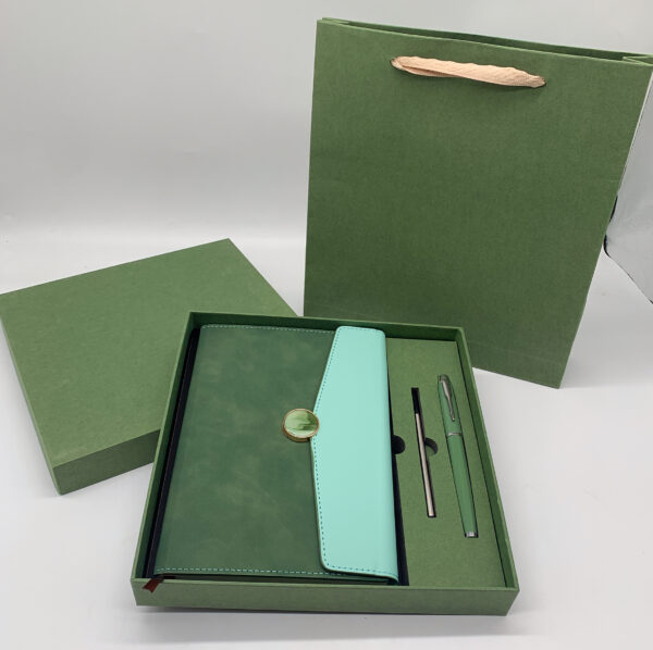 A5 perfect binding notebook + pen (with refill) gift set 2 in 1 with gift box and bag