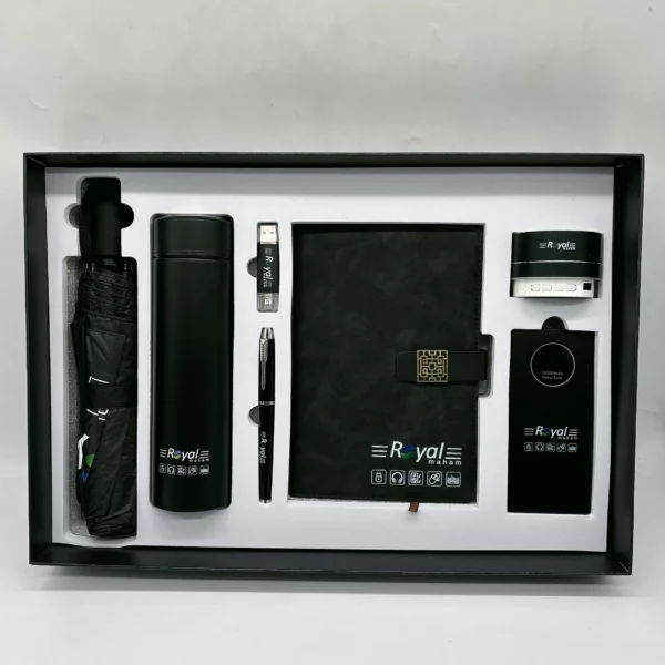 Ultimate Executive Tech & Hydration Set: 304 SS Bottle, Automatic Umbrella, Metal Pen, 16GB Type-C/PC USB, 10000mAh Power Bank Gift set