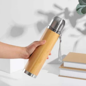 High quality stainless steel 500ML wood bottle