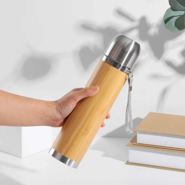 High quality stainless steel 500ML wood bottle