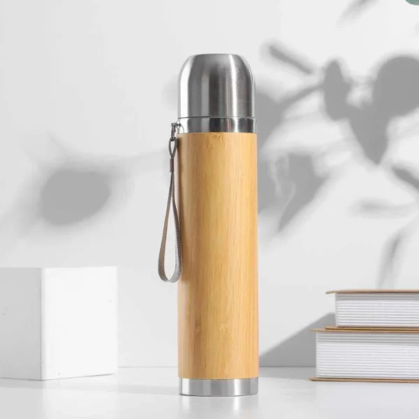 High quality stainless steel 500ML wood bottle - Image 4