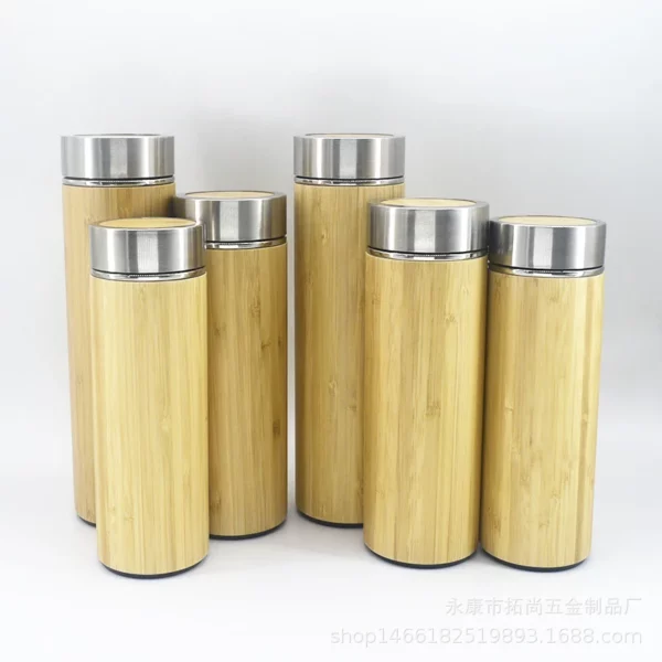 High quality stainless steel 500ML wood bottle - Image 2
