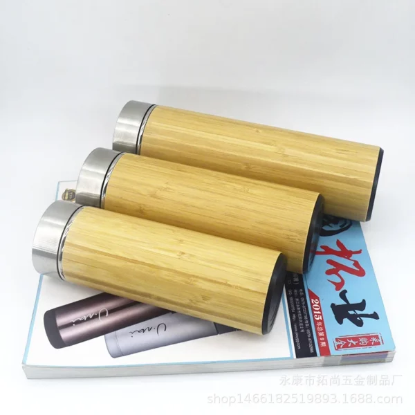 High quality stainless steel 500ML wood bottle - Image 3