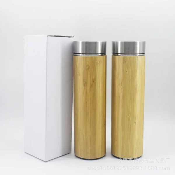 High quality stainless steel 500ML wood bottle - Image 4