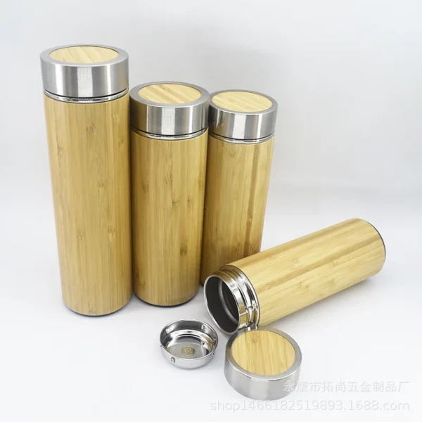 High quality stainless steel 500ML wood bottle - Image 5