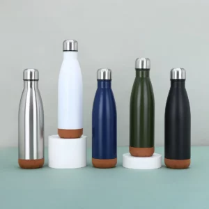 Wood base slim lookg 304 stainless steel bottle