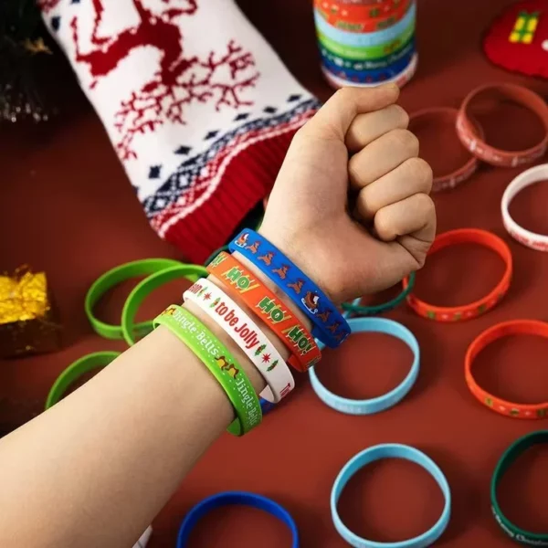 Non-Toxic Silicone Bracelets - Adult/Youth/Child Sizes (8"/7"/6") - 100pcs/OPP Bag - Image 2