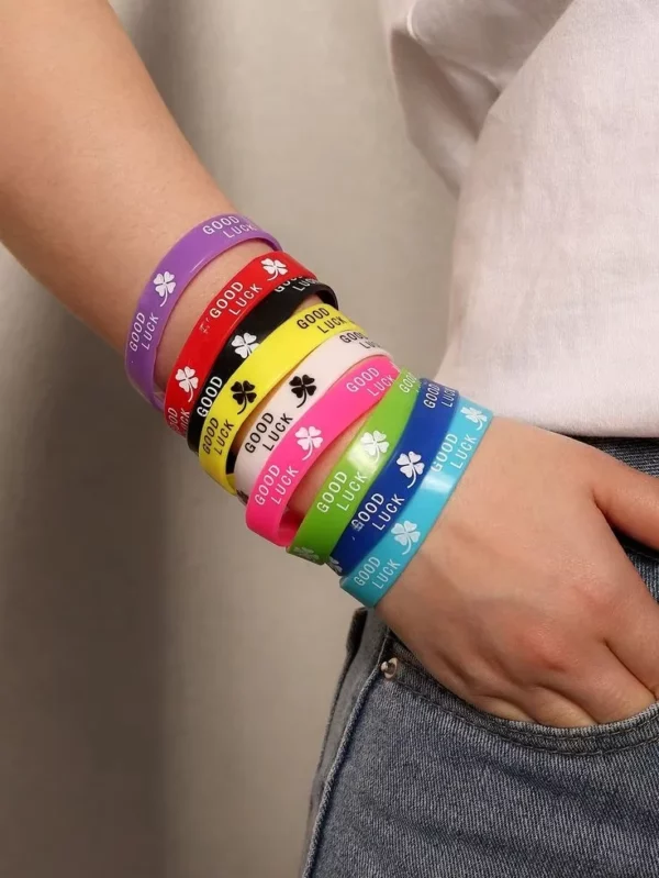 Non-Toxic Silicone Bracelets - Adult/Youth/Child Sizes (8"/7"/6") - 100pcs/OPP Bag - Image 3