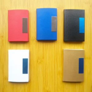 Slim PU Leather & Metal Card Holder 9.6*6.3*1cm (Elegant & Compact)