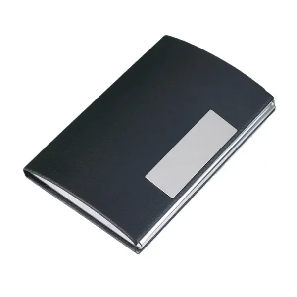 Slim PU Leather & Metal Card Holder 9.6*6.3*1cm (Elegant & Compact) - Image 5