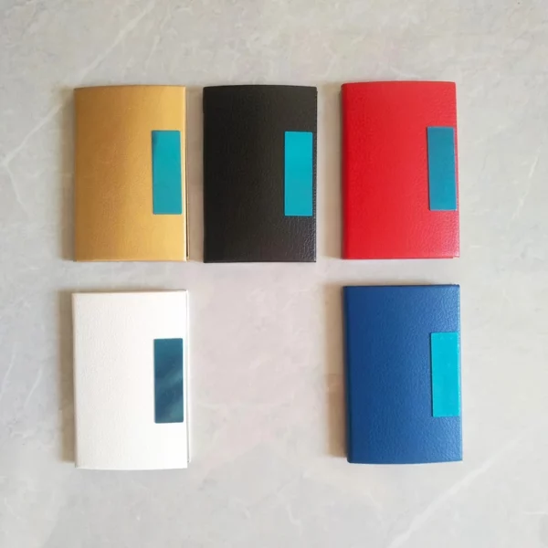 Slim PU Leather & Metal Card Holder 9.6*6.3*1cm (Elegant & Compact) - Image 6