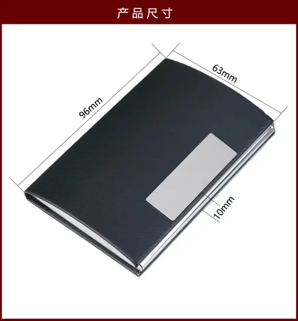 Slim PU Leather & Metal Card Holder 9.6*6.3*1cm (Elegant & Compact) - Image 9