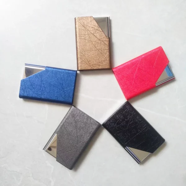 Premium PU & Stainless Steel Card Case 9.5*6.3*1.3cm, 70G (OPP Bag Packaging) - Image 4