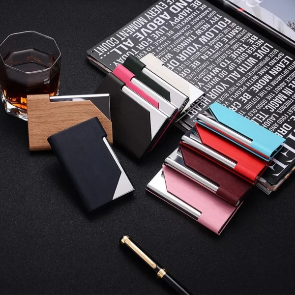 PU & Stainless Steel Minimalist Wallet 9.5*6.5*1.5cm (Durable & Stylish, OPP Bag) - Image 8