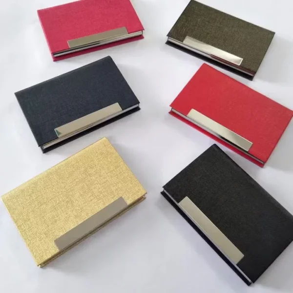 Sleek PU Metal-Trim Card Holder 9.5*6.5*1.3cm (OPP Bag, Compact & Secure) - Image 2
