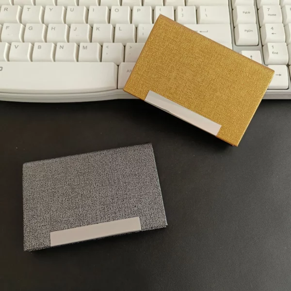 Sleek PU Metal-Trim Card Holder 9.5*6.5*1.3cm (OPP Bag, Compact & Secure) - Image 4
