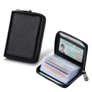 PU Leather RFID-Blocking Card Wallet 11*7.5*2.5cm (OPP Bag, Anti-Theft Design)