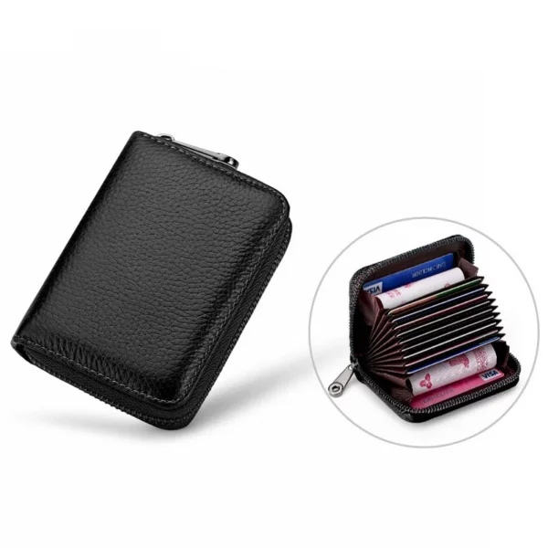 PU Leather RFID-Blocking Card Wallet 11*7.5*2.5cm (OPP Bag, Anti-Theft Design) - Image 2