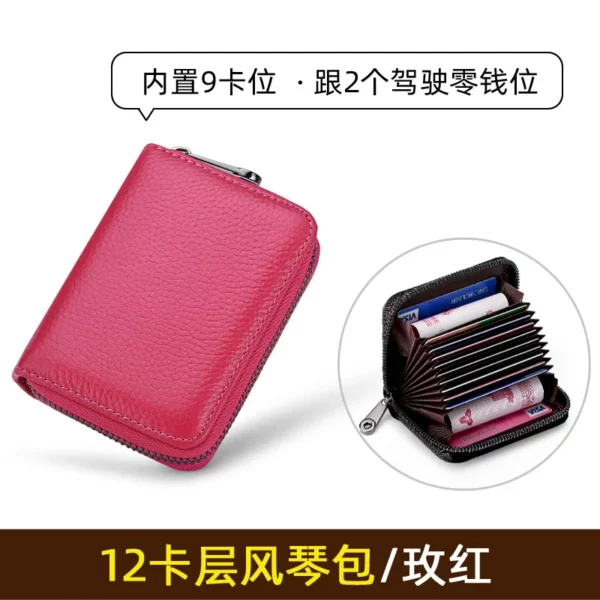 PU Leather RFID-Blocking Card Wallet 11*7.5*2.5cm (OPP Bag, Anti-Theft Design) - Image 6