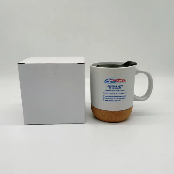 Porcelain mug with wood base - Image 10