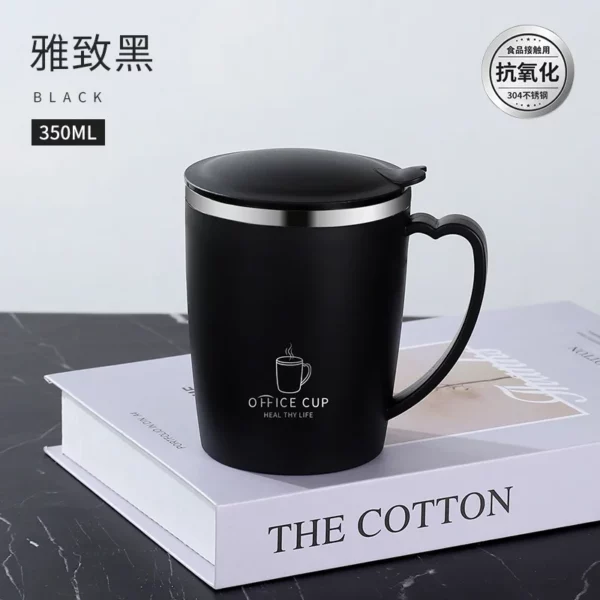 304 steel stainless mug with cover - Image 2