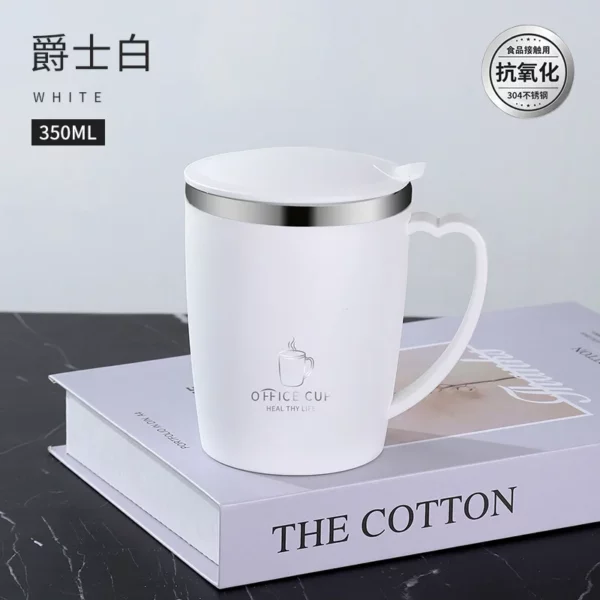 304 steel stainless mug with cover - Image 3