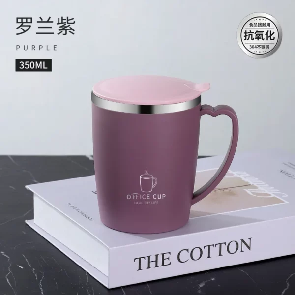 304 steel stainless mug with cover - Image 4