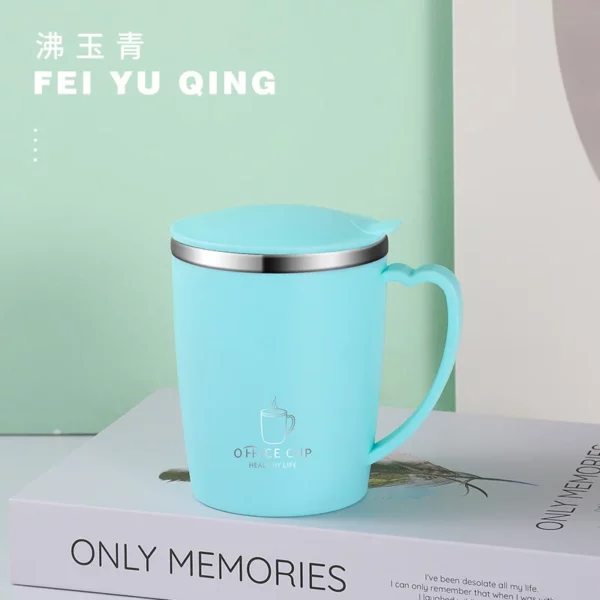 304 steel stainless mug with cover - Image 6