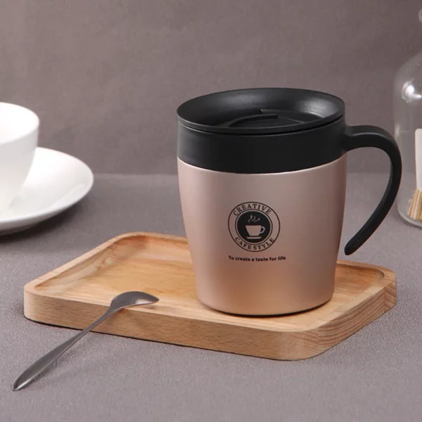 304 steel stainless mug with cover - Image 5