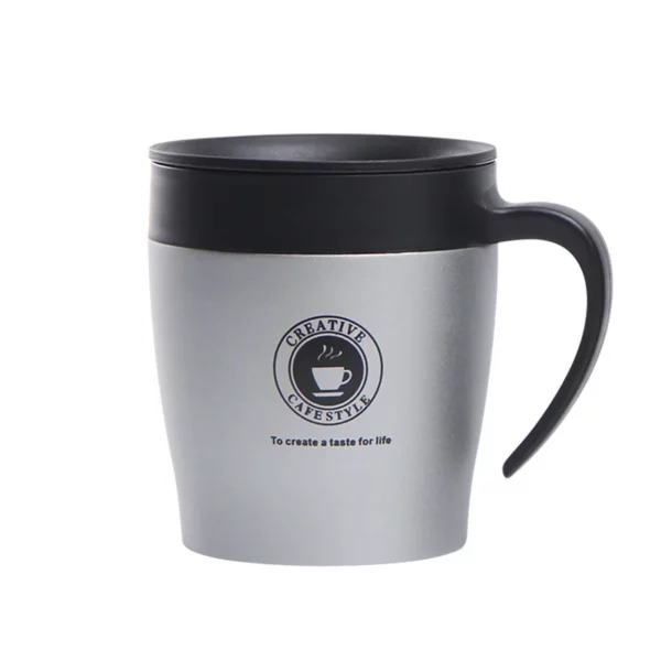 304 steel stainless mug with cover - Image 9