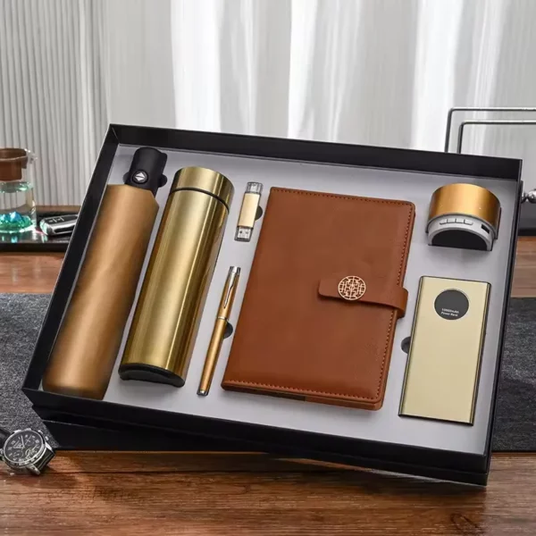 Ultimate Executive Tech & Hydration Set: 304 SS Bottle, Automatic Umbrella, Metal Pen, 16GB Type-C/PC USB, 10000mAh Power Bank Gift set - Image 11