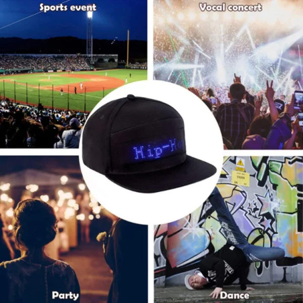 Cotton LED Light-Up Baseball Cap - 58cm Circumference, 7.5cm Brim (OPP Bag) - Image 4