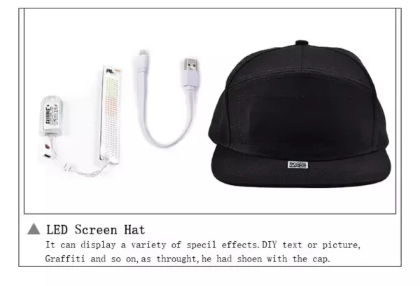 Cotton LED Light-Up Baseball Cap - 58cm Circumference, 7.5cm Brim (OPP Bag) - Image 5