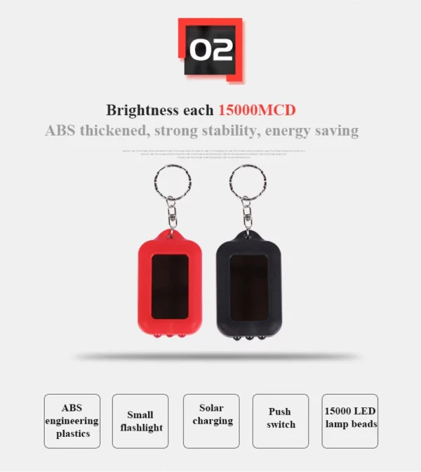 Keychain with solar and light outdoor keychain - Image 2