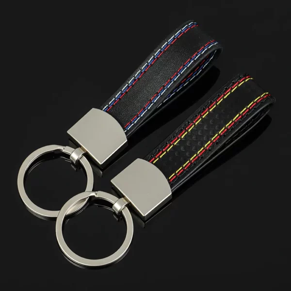 Simple pu leather + metal keychain - Image 4