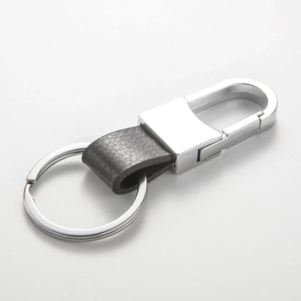 Simple pu leather + metal keychain - Image 3