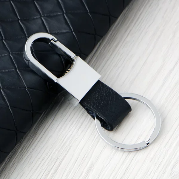 Simple pu leather + metal keychain - Image 4