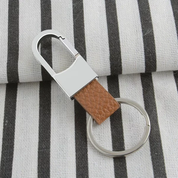Simple pu leather + metal keychain - Image 7