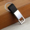 Simple pu leather + metal keychain