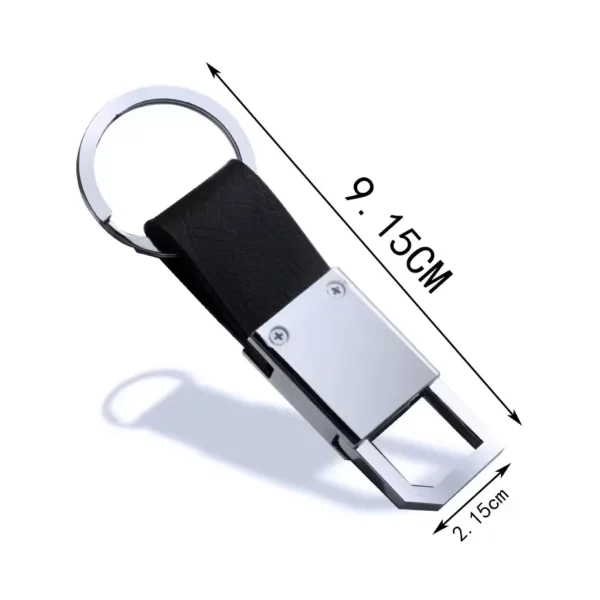 Simple pu leather + metal keychain - Image 4