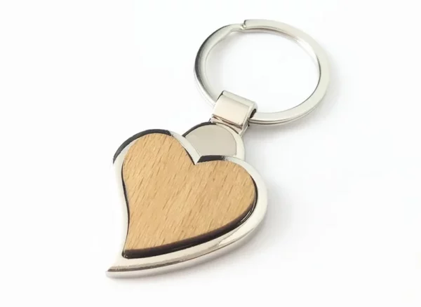 ECO friendly bamboo + metal keychain - Image 2