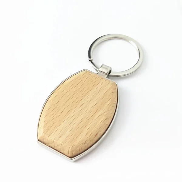 ECO friendly bamboo + metal keychain - Image 3