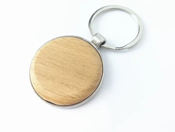 ECO friendly bamboo + metal keychain - Image 4