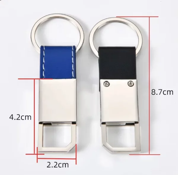 Simple pu leather + metal keychain - Image 3