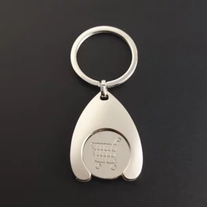 Simple metal keychain with metal logo