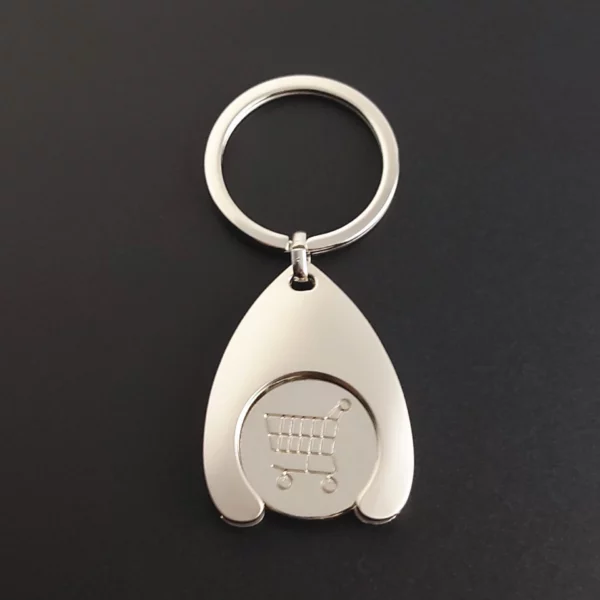 Simple metal keychain with metal logo