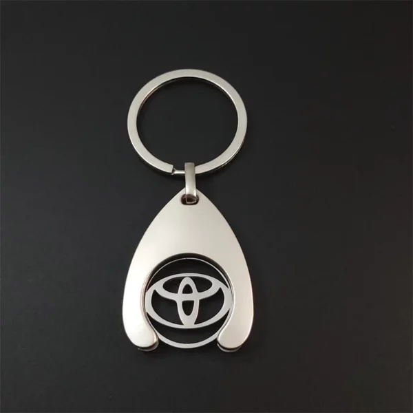 Simple metal keychain with metal logo - Image 2
