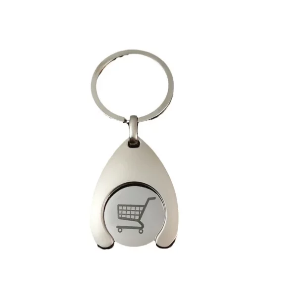 Simple metal keychain with metal logo - Image 3